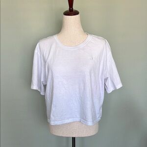 Champion White Crop Tee Relaxed Fit